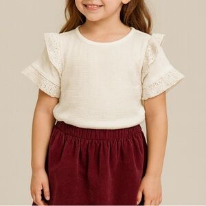 Matilda Jane Textured Ruffle-Sleeve Top – Girls Size 8
